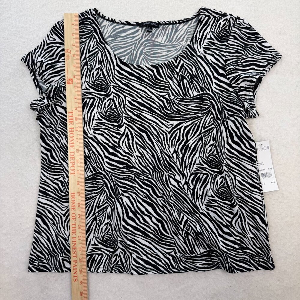 VTG NWT Notions 90s Zebra Chic Print Stretchy Top Size XL - Picture 6 of 7